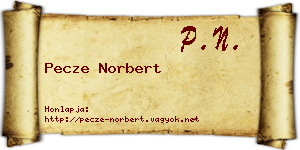 Pecze Norbert névjegykártya